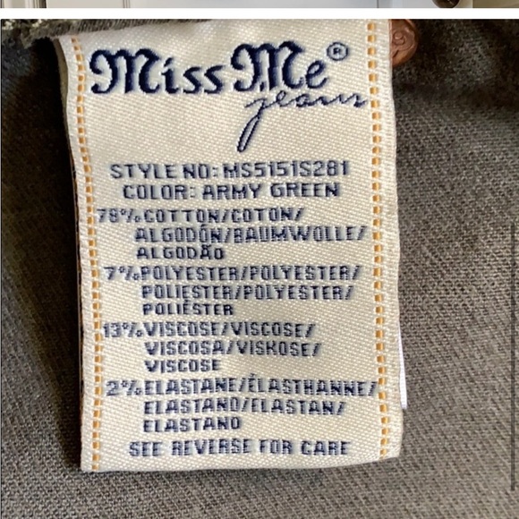 Miss Me Army green jeans - Picture 4 of 4